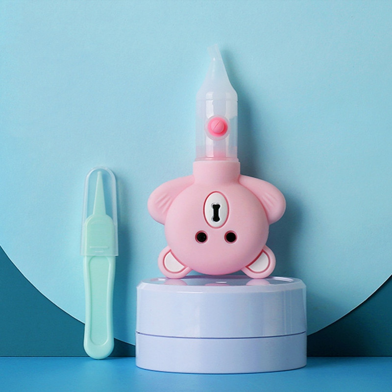 High Quality Baby Manicure Pedicure Kit Nail Clipper Scissor Tweezer Nail File Bear Nasal Aspirator Set for Newborn Infant Toddler PINK